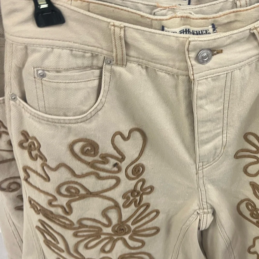 Sold ❌Free People Long Shorts We The Free Cruisin' Soutache Jorts Ivory FESTIVAL - Picture 9 of 9